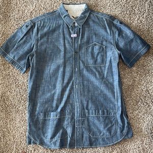 FCUK denim blue short sleeve shirt, great condition!